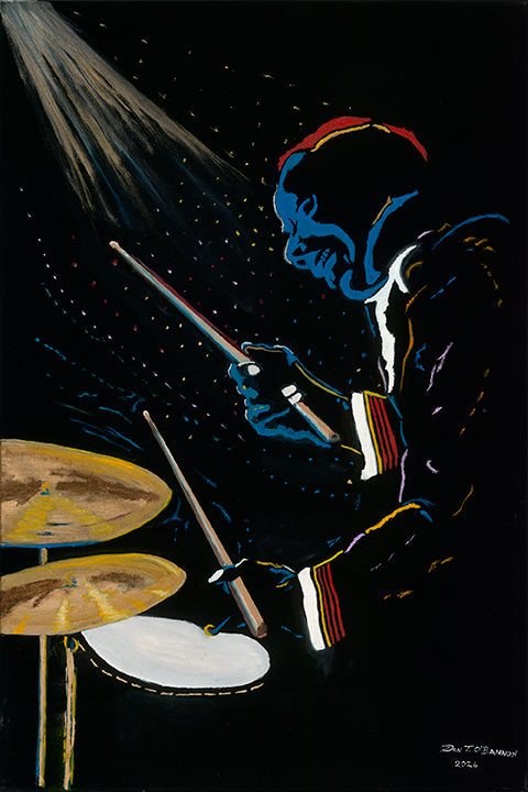Blue Drummer — artwork on a 10x15 Studio Edition canvas by Marva O'Bannon