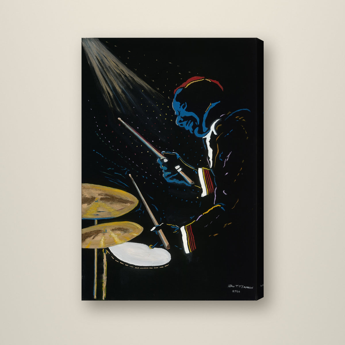 Blue Drummer — Studio Edition 10 x 15 inch canvas by Don O'Bannon