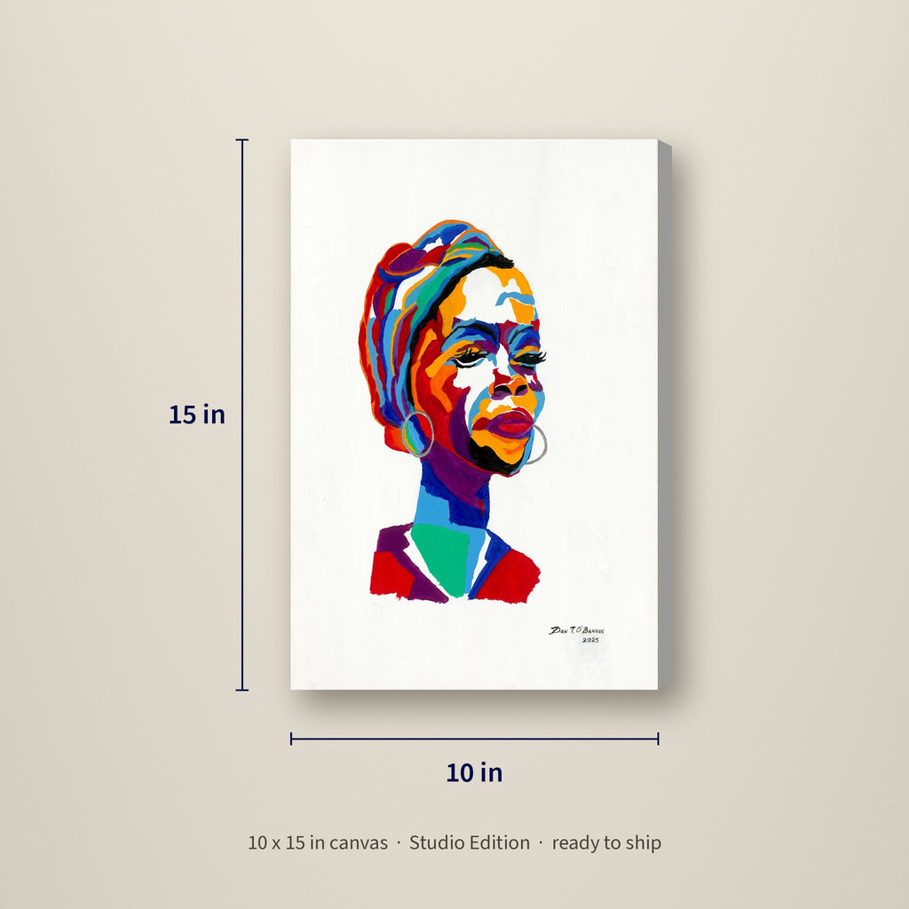 Silent Soul — Studio Edition canvas, 10 x 15 inches, shown with measurements